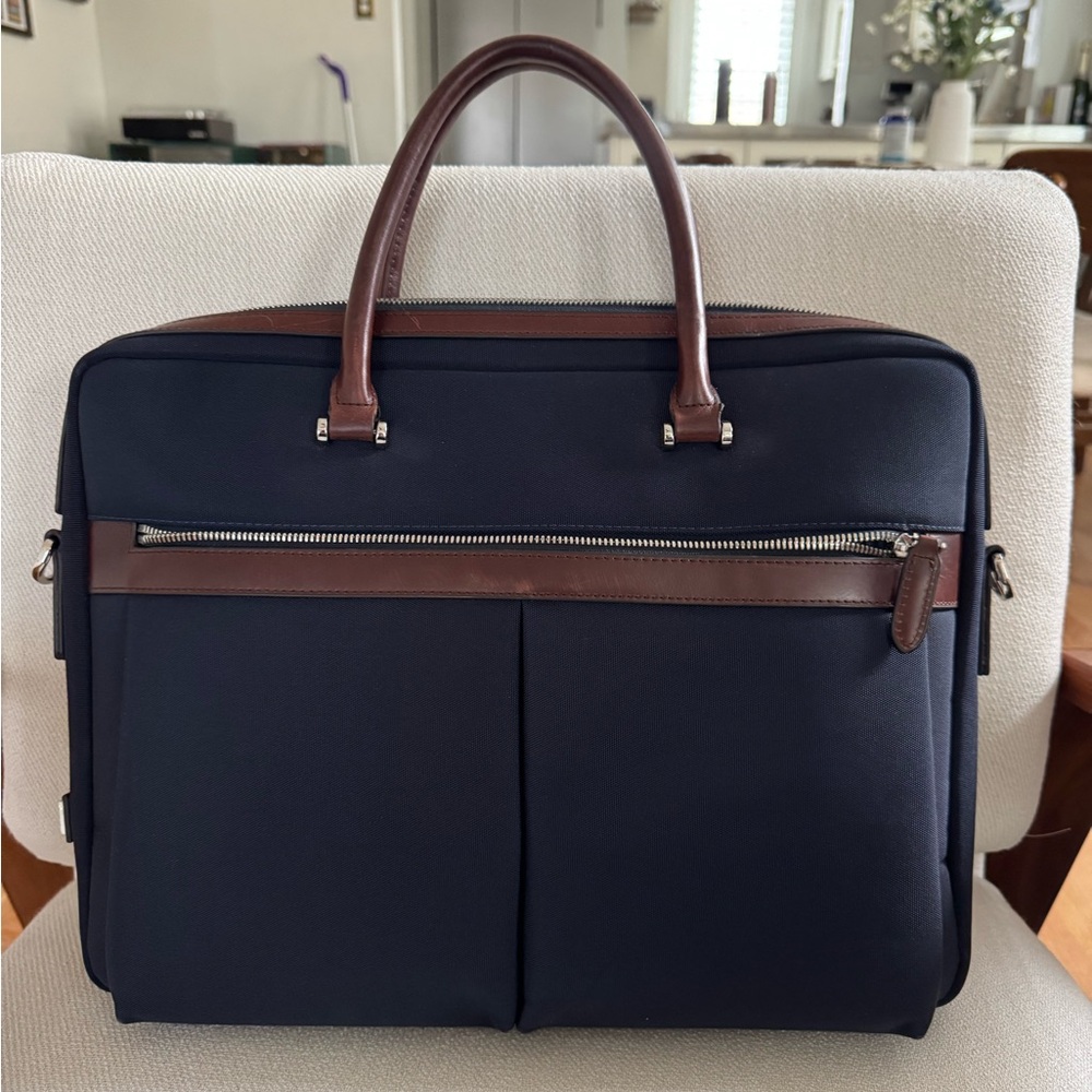 Maverick & Co. Navy and Brown Men's Briefcase